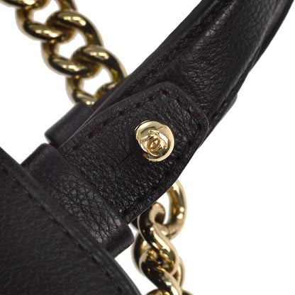 Chanel 2016-2017 Black Calfskin Label Click 2way Shoulder Handbag