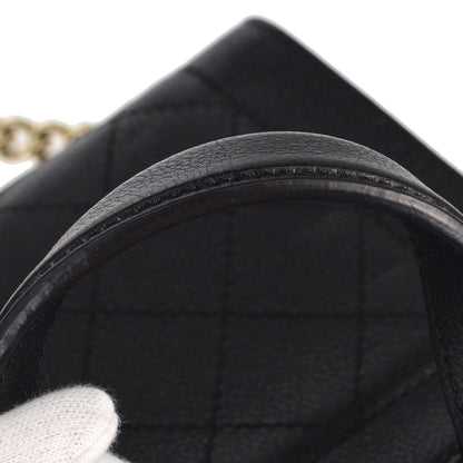 Chanel 2016-2017 Black Calfskin Label Click 2way Shoulder Handbag
