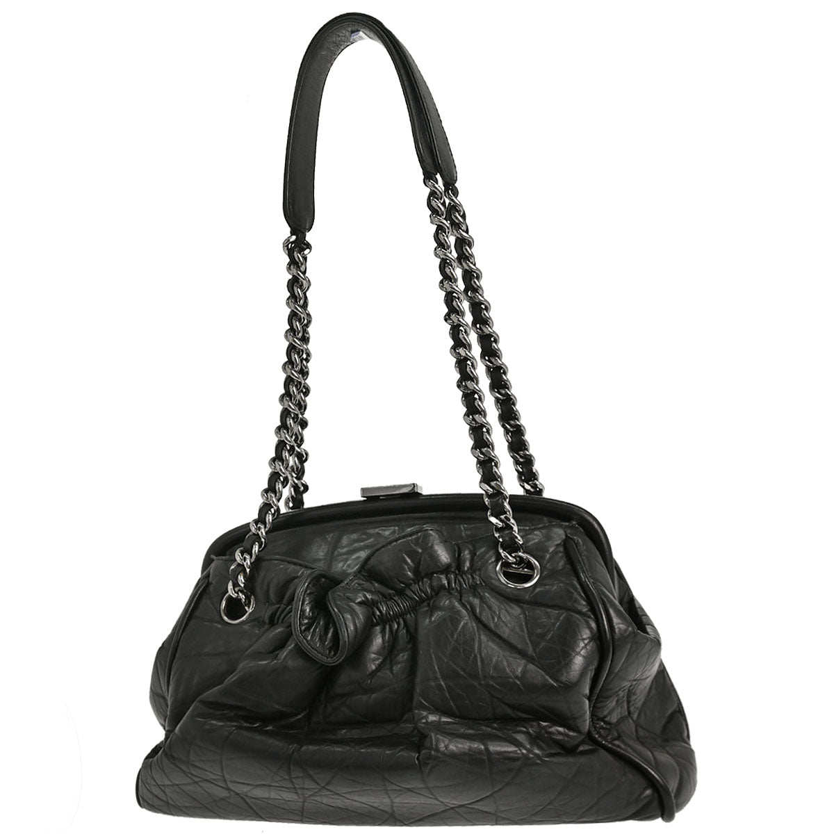 Chanel 2005-2006 Black Lambskin Paris-New York Handbag