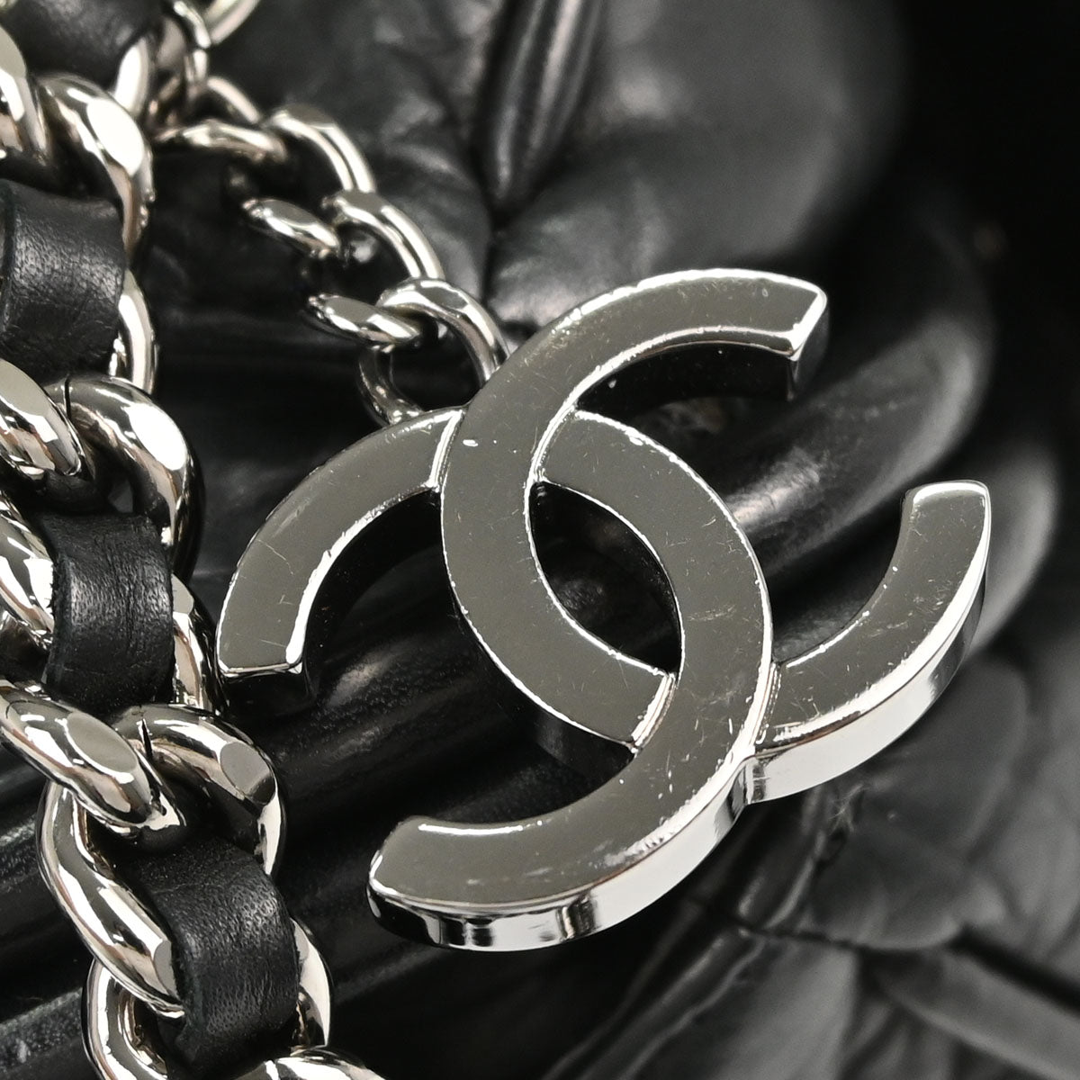 Chanel 2005-2006 Black Lambskin Paris-New York Handbag