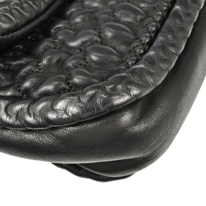 Chanel 2008-2009 Black Lambskin Ruffled Handbag