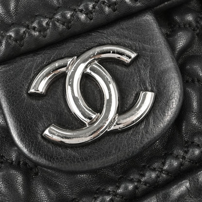 Chanel 2008-2009 Black Lambskin Ruffled Handbag