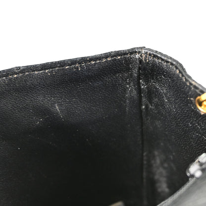 Chanel * Black Ostrich Mini Classic Square Flap Shoulder Bag