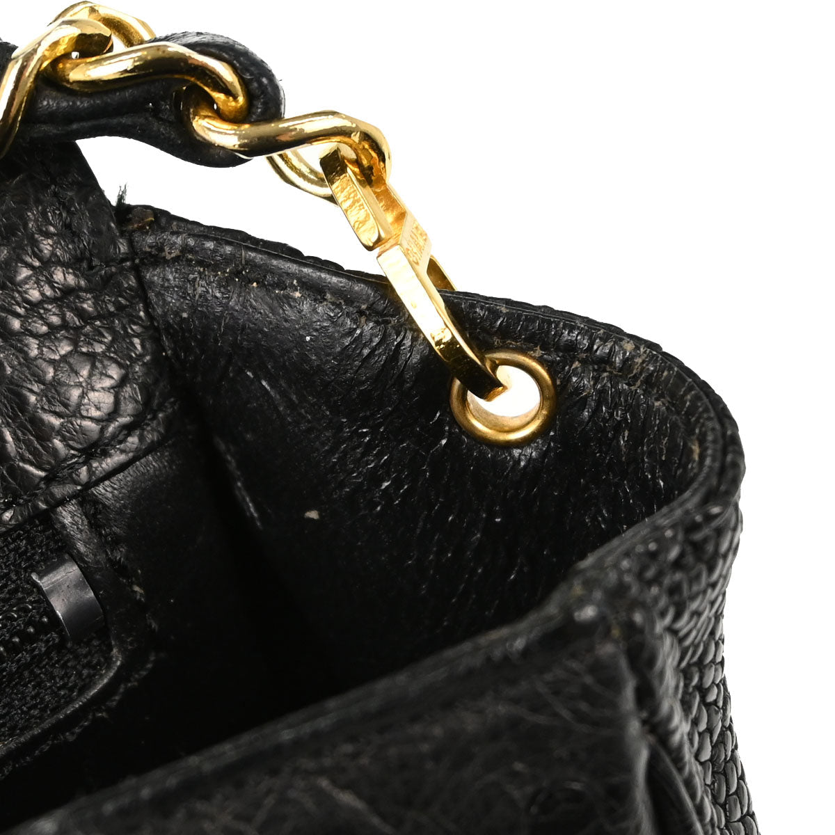 Chanel * Black Ostrich Mini Classic Square Flap Shoulder Bag