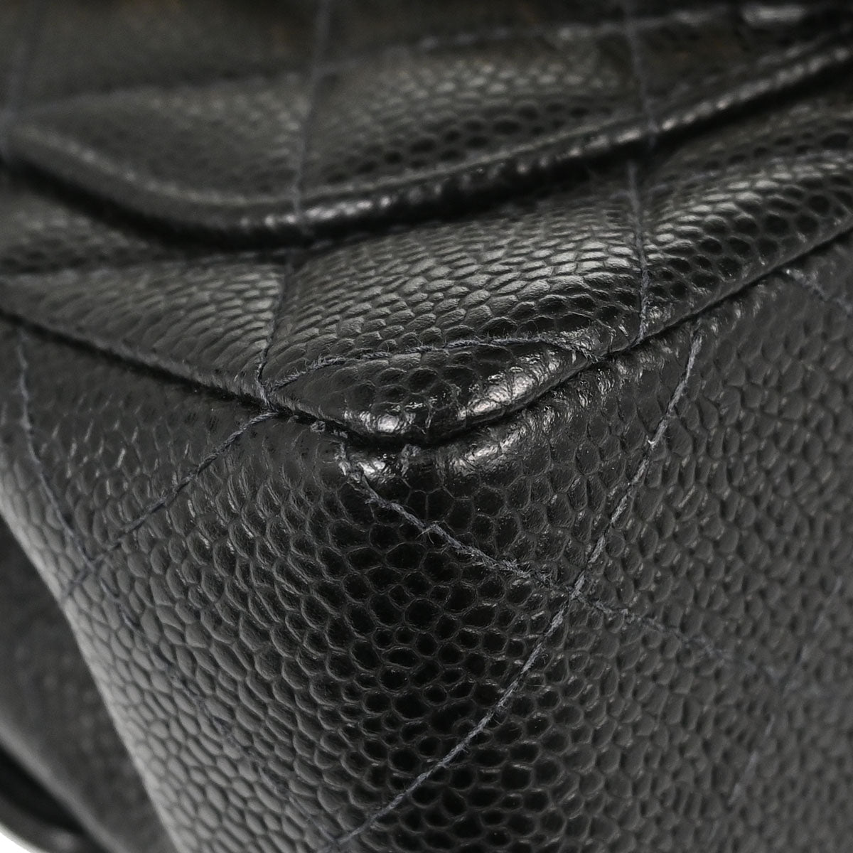 Chanel Black Caviar Skin Mini Classic Square Flap Shoulder Bag 17