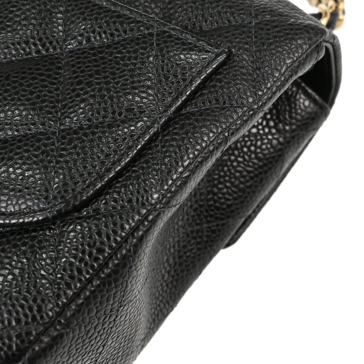 Chanel Black Caviar Skin Mini Classic Square Flap Shoulder Bag 17