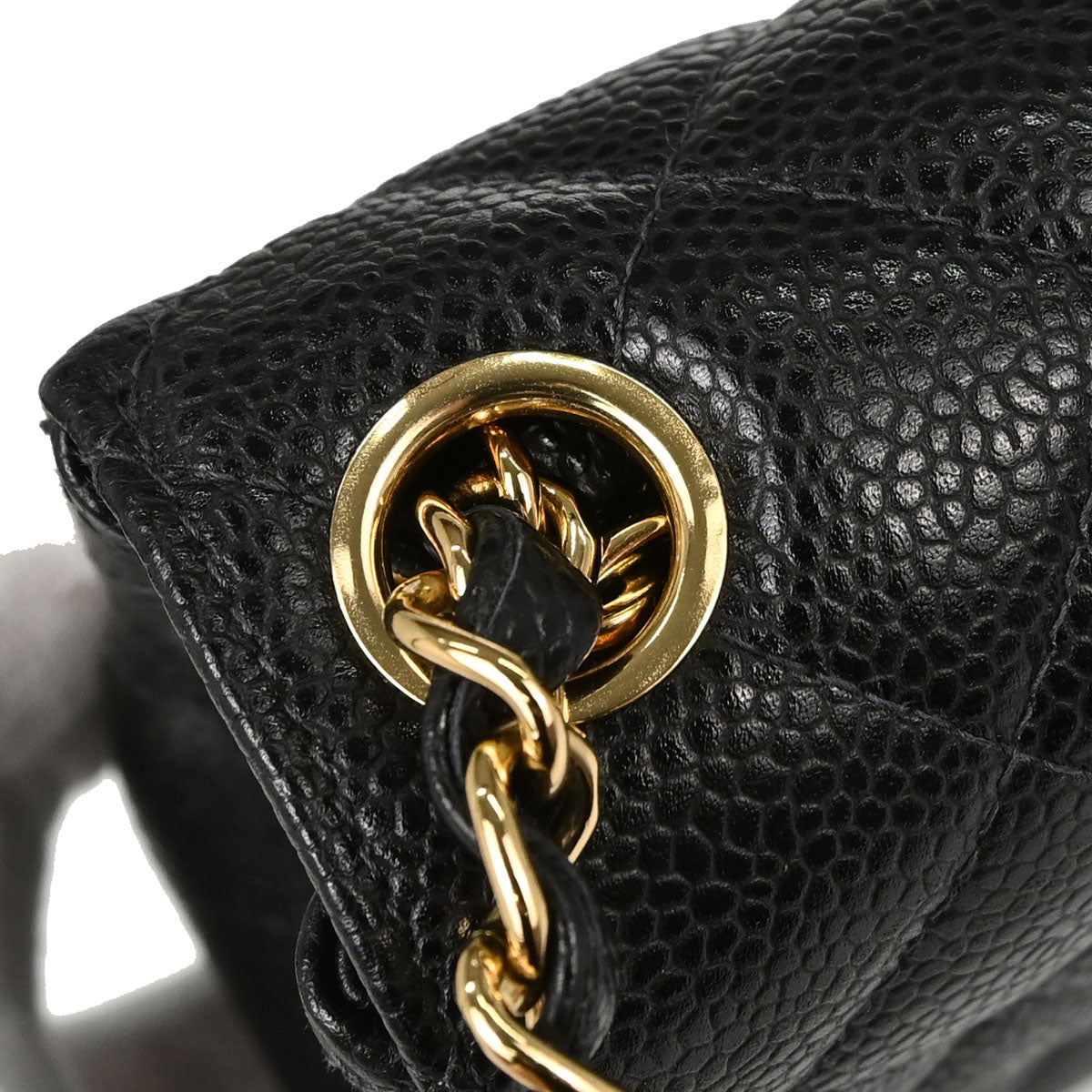 Chanel Black Caviar Skin Mini Classic Square Flap Shoulder Bag 17