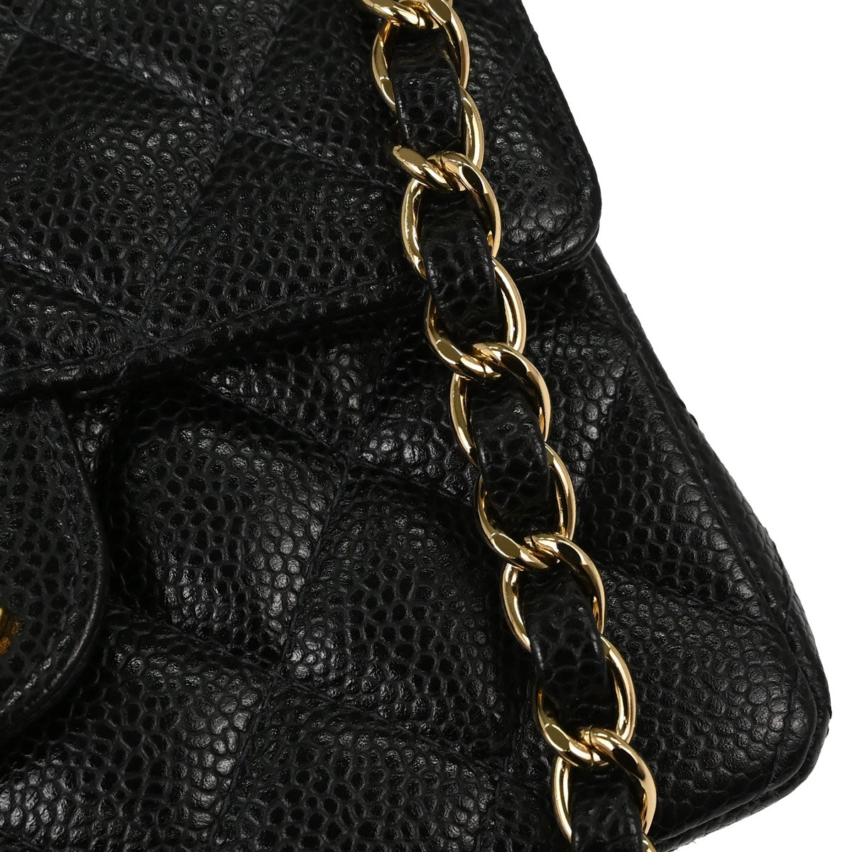 Chanel Black Caviar Skin Mini Classic Square Flap Shoulder Bag 17