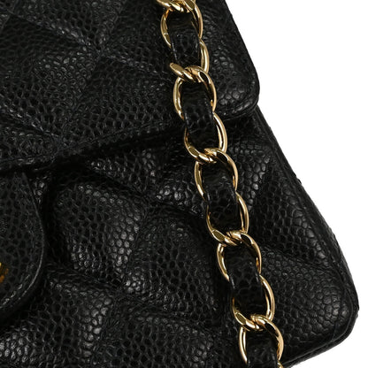 Chanel Black Caviar Skin Mini Classic Square Flap Shoulder Bag 17