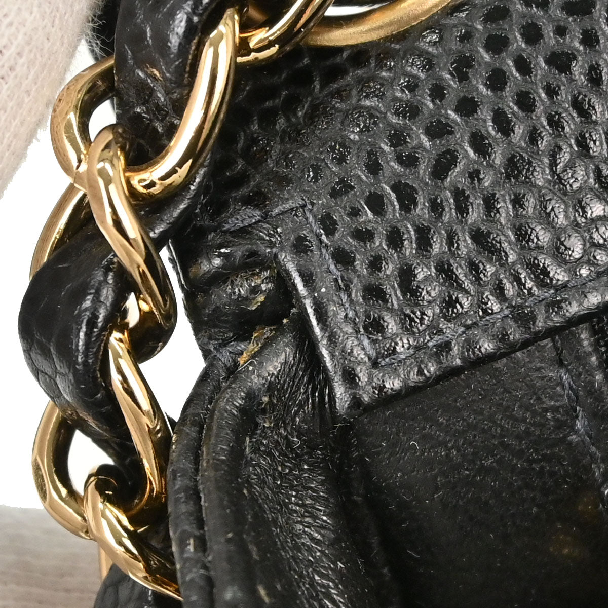 Chanel Black Caviar Skin Mini Classic Square Flap Shoulder Bag 17