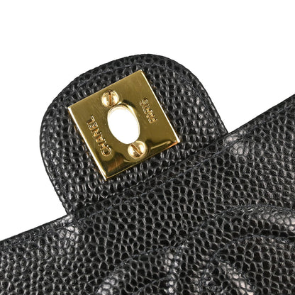 Chanel Black Caviar Skin Mini Classic Square Flap Shoulder Bag 17
