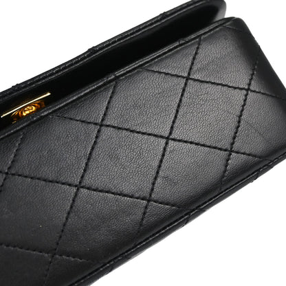Chanel Black Lambskin Turnlock Mini Full Flap Shoulder Bag