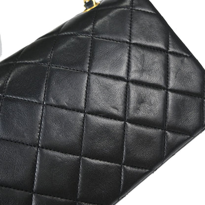 Chanel Black Lambskin Turnlock Mini Full Flap Shoulder Bag