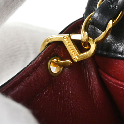 Chanel Black Lambskin Turnlock Mini Full Flap Shoulder Bag