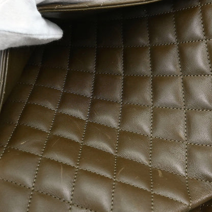 Chanel * Khaki Calfskin Python Cambon Ligne Tote Handbag