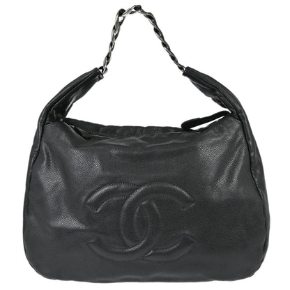Chanel 2009-2010 Dark Gray Caviar Skin 31 Hobo Handbag