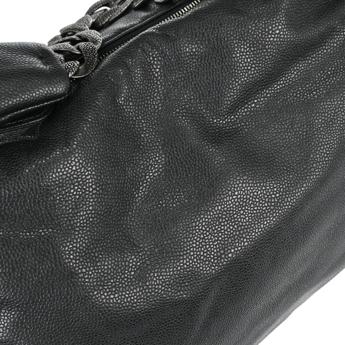 Chanel 2009-2010 Dark Gray Caviar Skin 31 Hobo Handbag