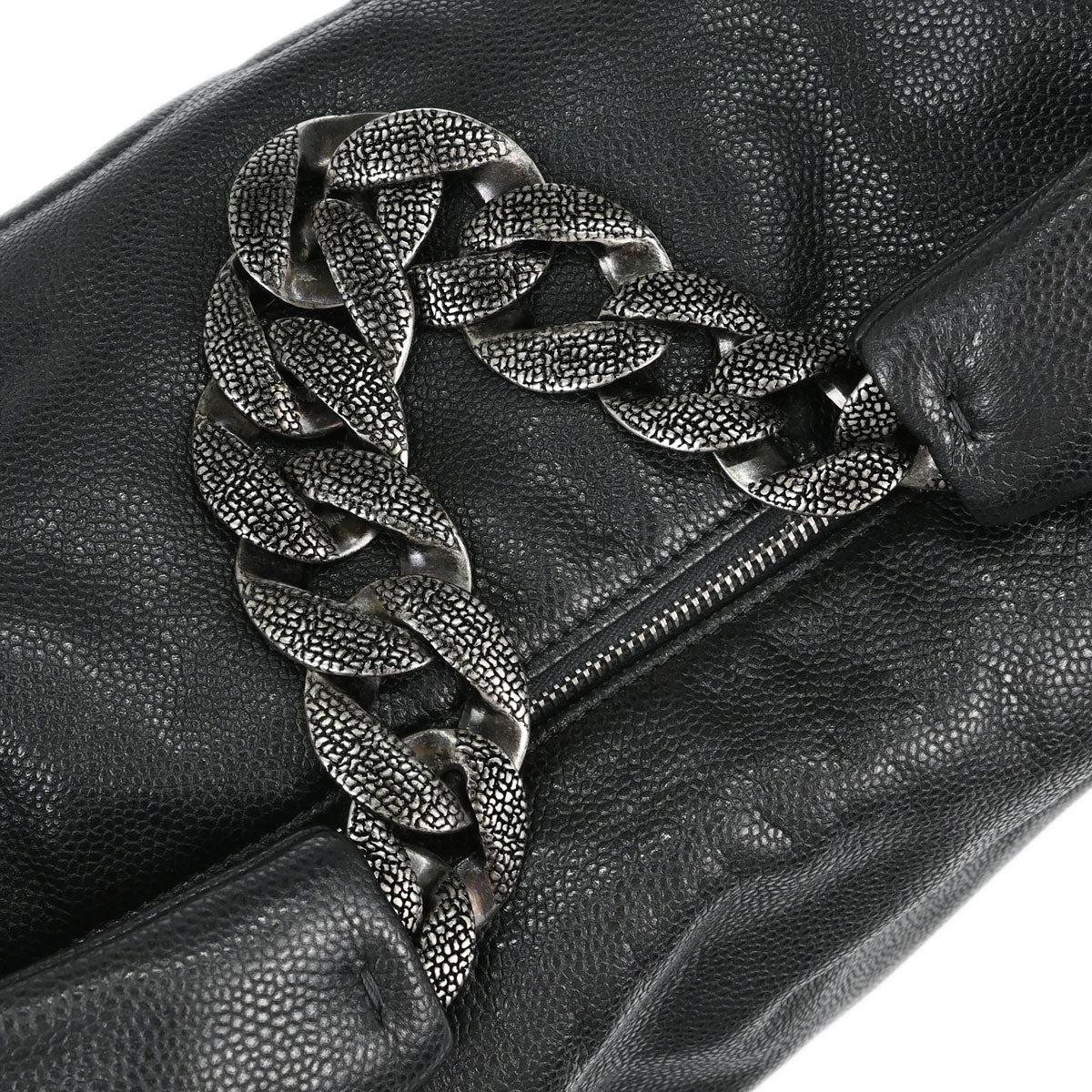 Chanel 2009-2010 Dark Gray Caviar Skin 31 Hobo Handbag