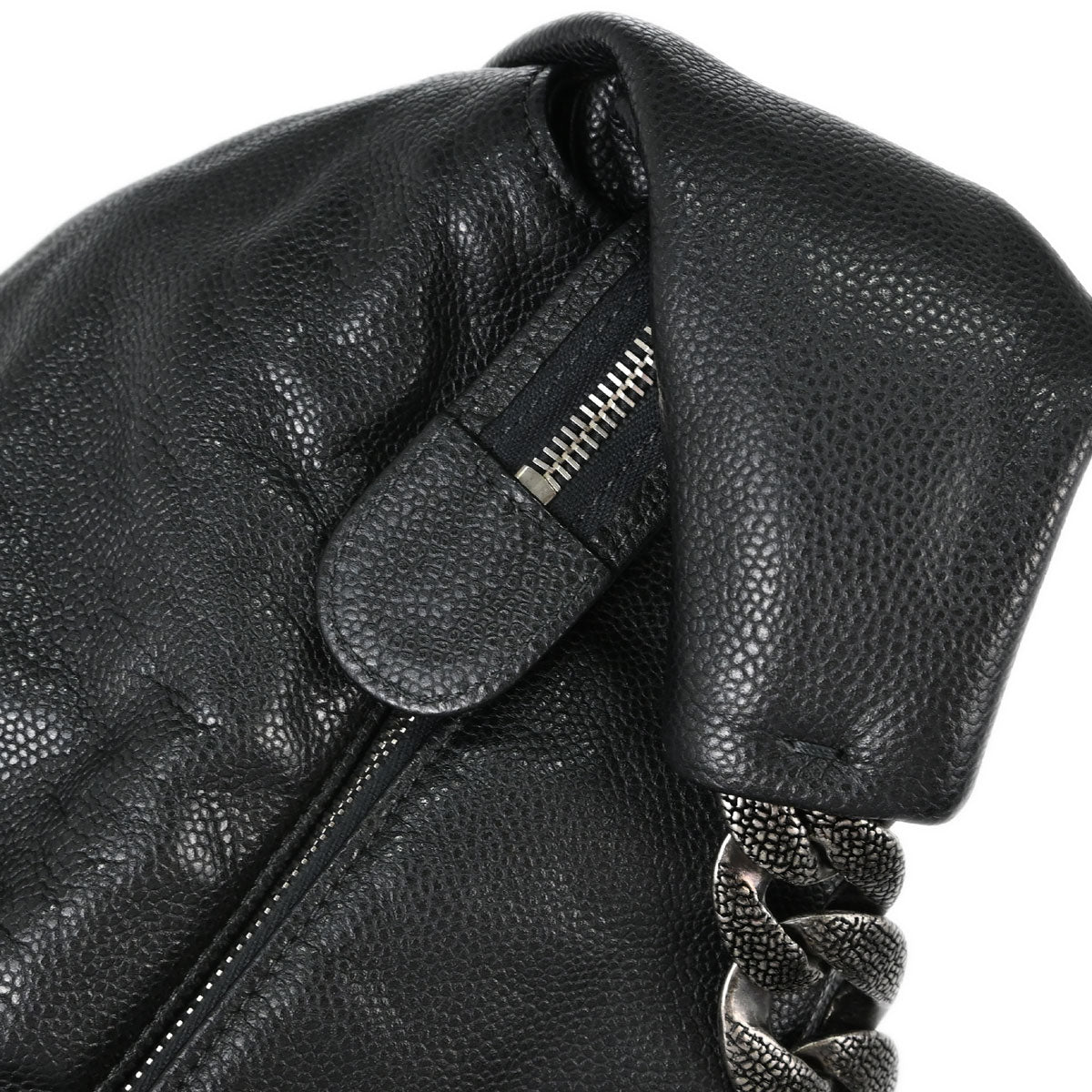 Chanel 2009-2010 Dark Gray Caviar Skin 31 Hobo Handbag