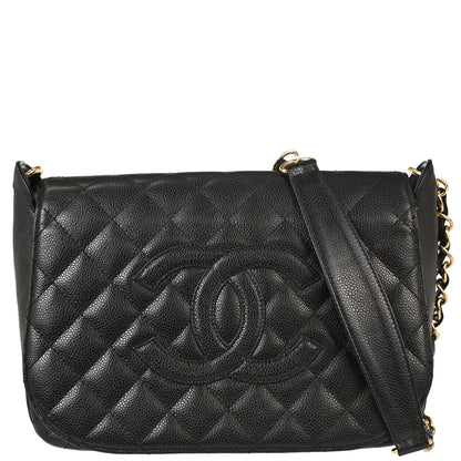 Chanel 2003-2004 Black Caviar Skin Shoulder Bag
