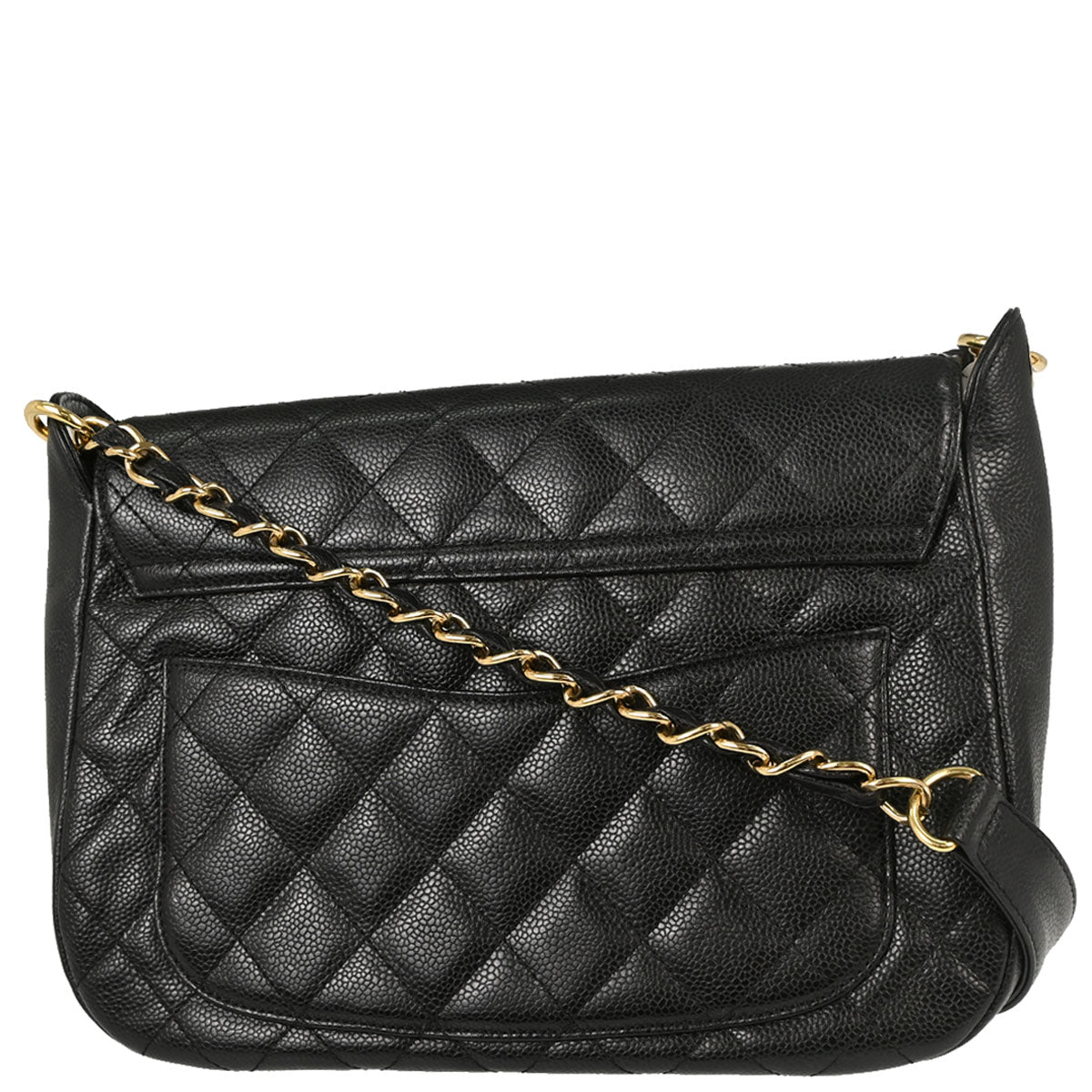 Chanel 2003-2004 Black Caviar Skin Shoulder Bag