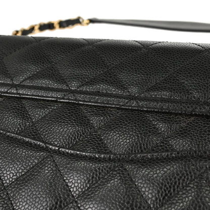 Chanel 2003-2004 Black Caviar Skin Shoulder Bag