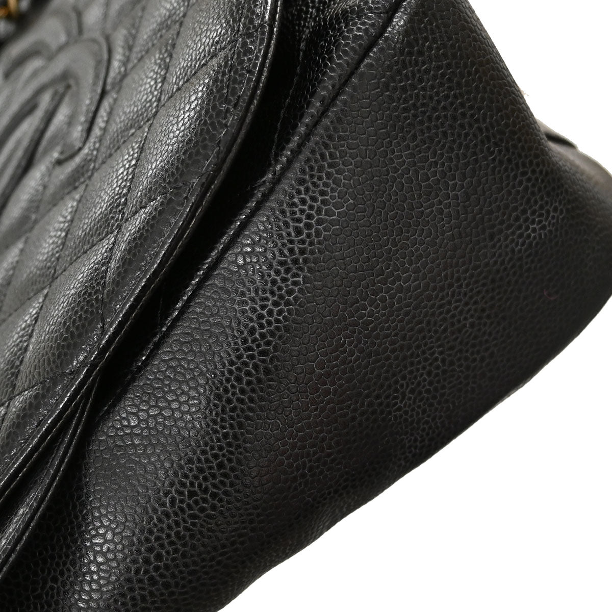 Chanel 2003-2004 Black Caviar Skin Shoulder Bag