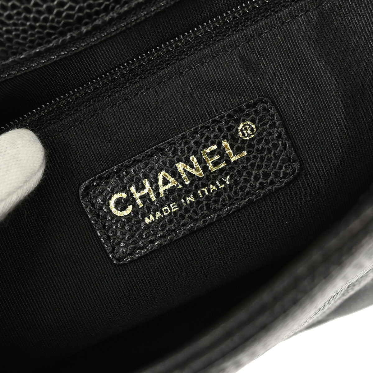 Chanel 2003-2004 Black Caviar Skin Shoulder Bag