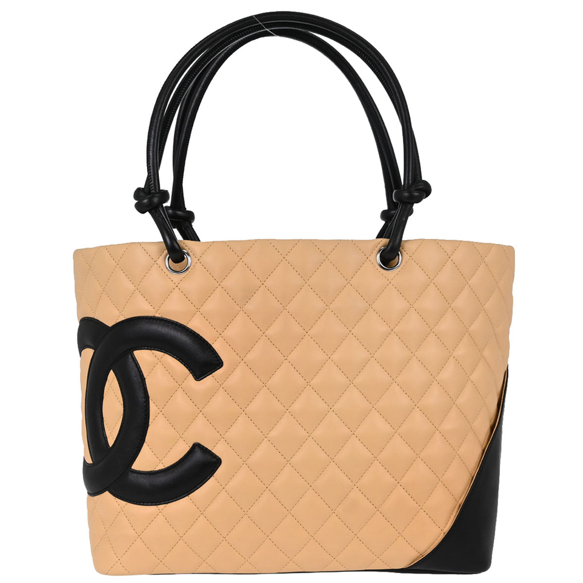 Chanel 2004-2005 Beige Calfskin Cambon Ligne Tote Handbag