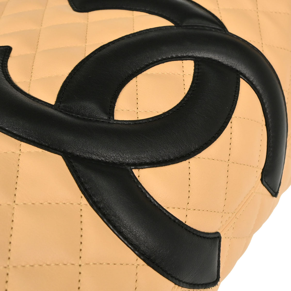 Chanel 2004-2005 Beige Calfskin Cambon Ligne Tote Handbag