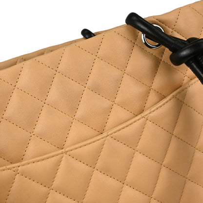 Chanel 2004-2005 Beige Calfskin Cambon Ligne Tote Handbag