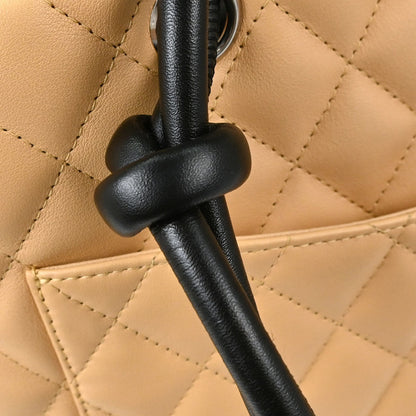 Chanel 2004-2005 Beige Calfskin Cambon Ligne Tote Handbag
