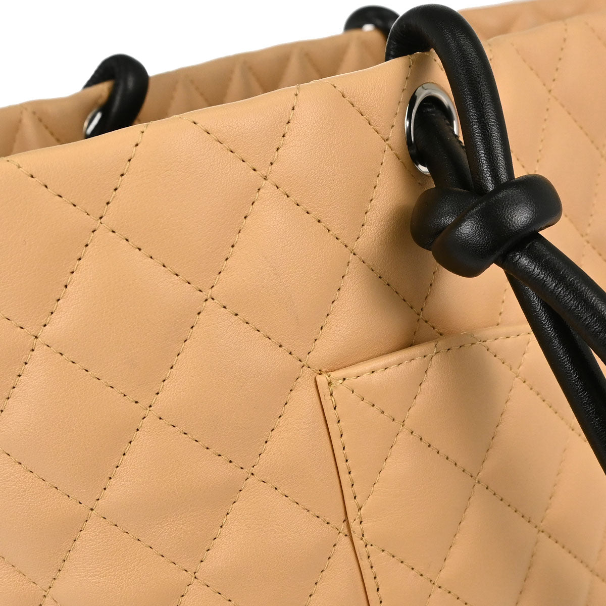 Chanel 2004-2005 Beige Calfskin Cambon Ligne Tote Handbag