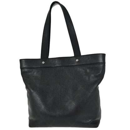 Chanel Black Perforated Calfskin Tote Handbag