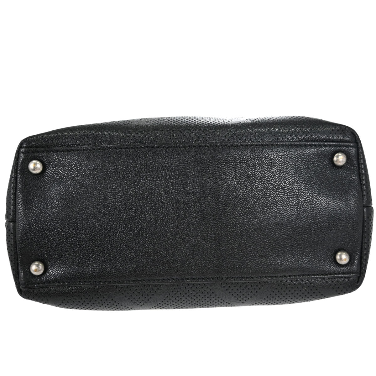 Chanel Black Perforated Calfskin Tote Handbag