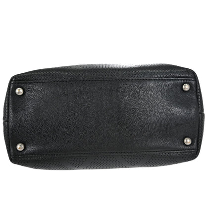 Chanel Black Perforated Calfskin Tote Handbag