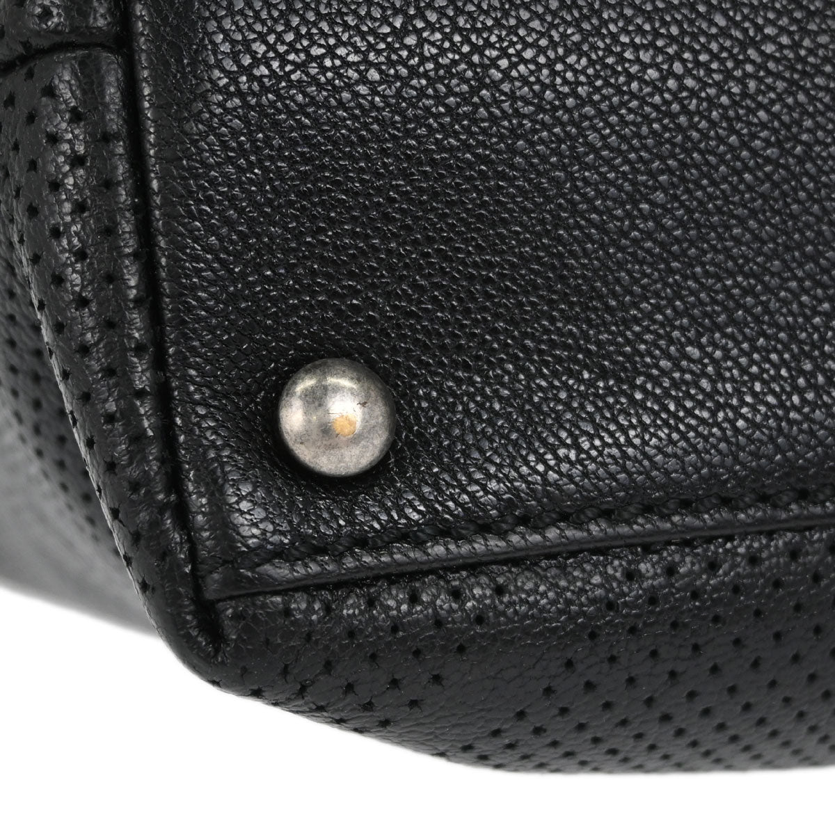 Chanel Black Perforated Calfskin Tote Handbag