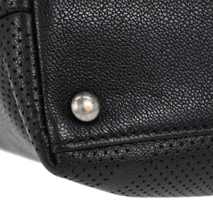 Chanel Black Perforated Calfskin Tote Handbag