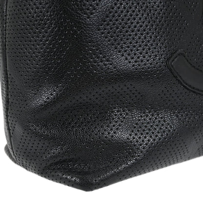 Chanel Black Perforated Calfskin Tote Handbag
