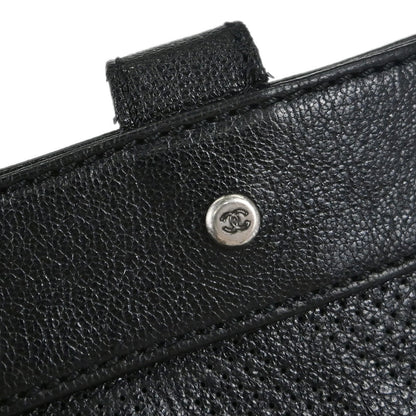 Chanel Black Perforated Calfskin Tote Handbag