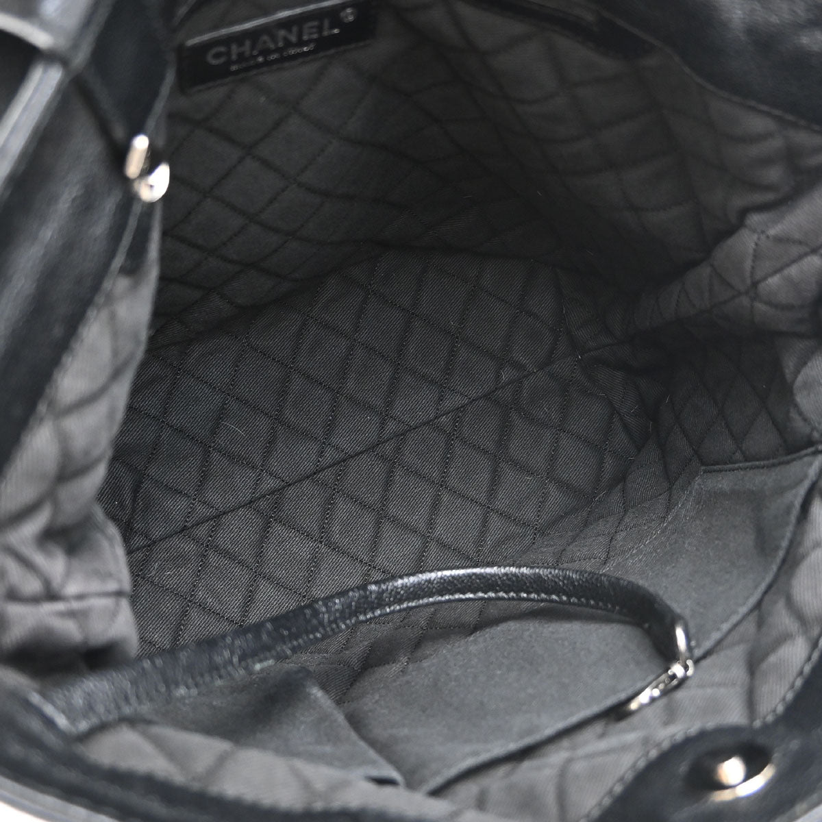 Chanel Black Perforated Calfskin Tote Handbag