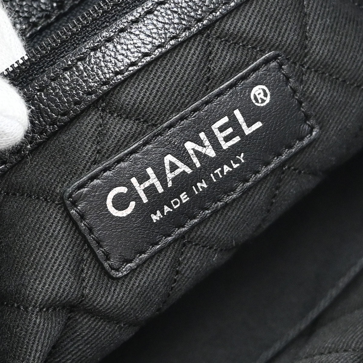 Chanel Black Perforated Calfskin Tote Handbag