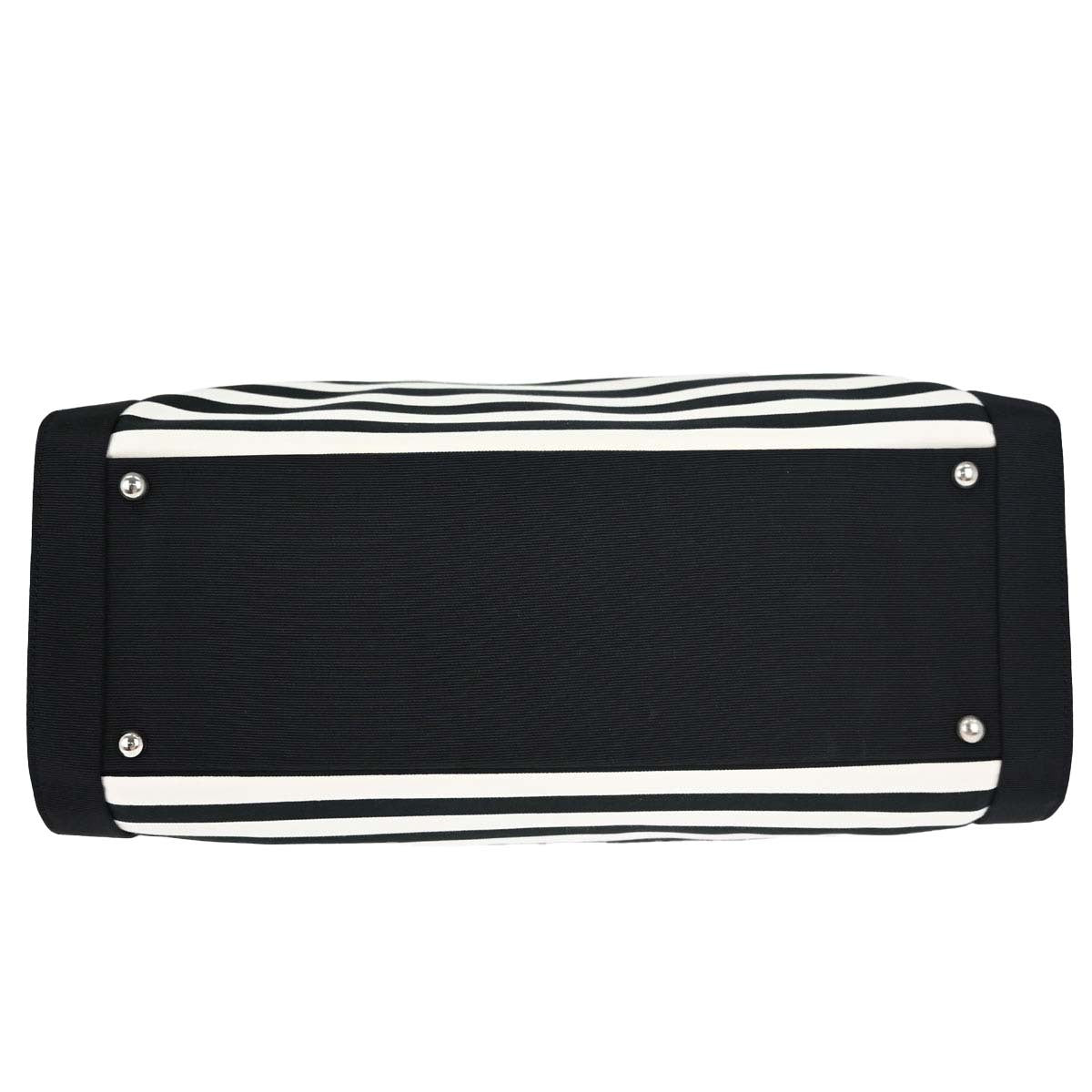 Chanel Black White Canvas Cruise Line Striped Handbag