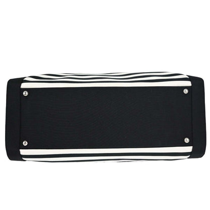 Chanel Black White Canvas Cruise Line Striped Handbag