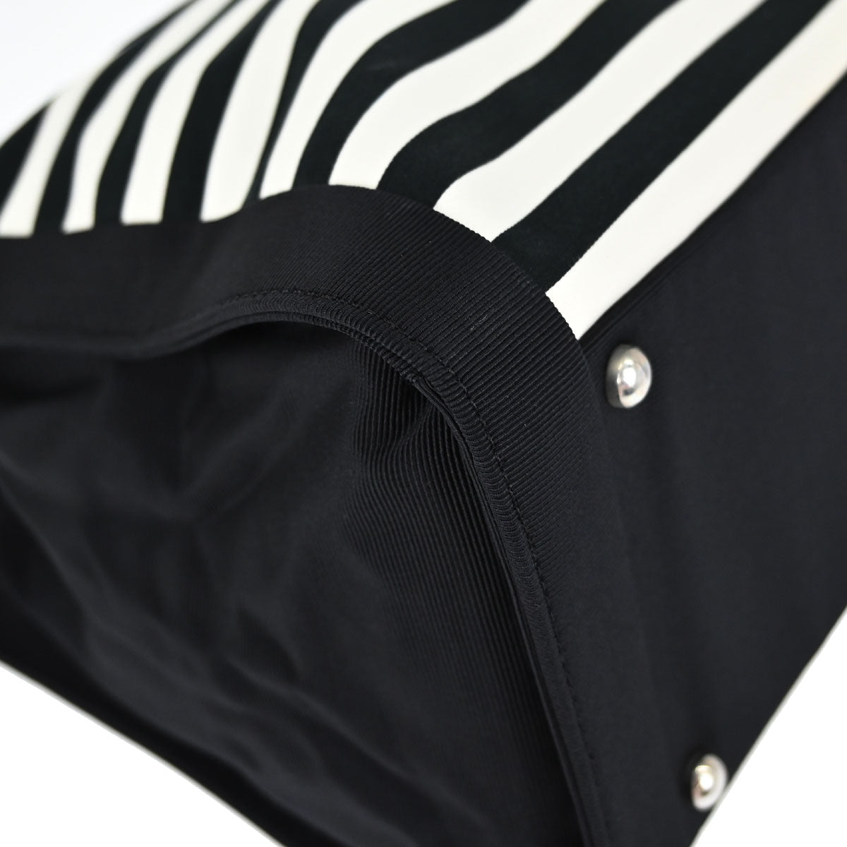 Chanel Black White Canvas Cruise Line Striped Handbag