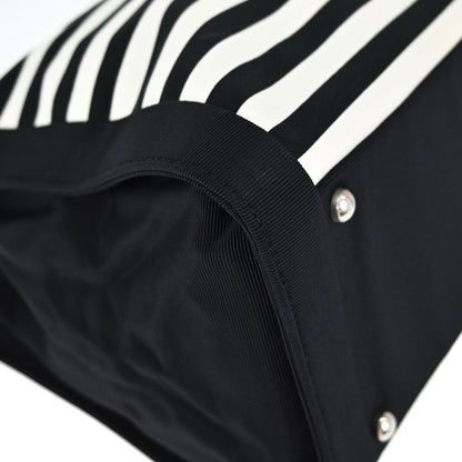 Chanel Black White Canvas Cruise Line Striped Handbag