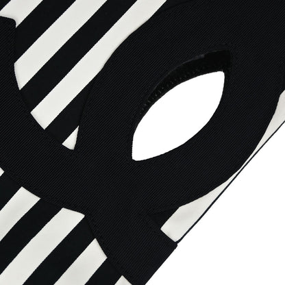 Chanel Black White Canvas Cruise Line Striped Handbag