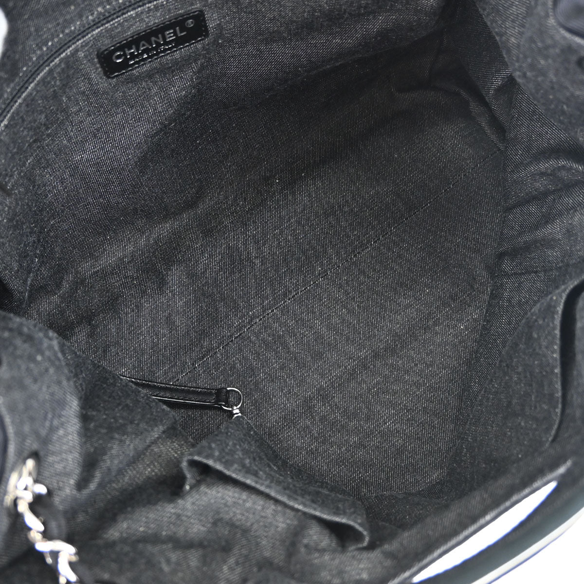 Chanel Black White Canvas Cruise Line Striped Handbag