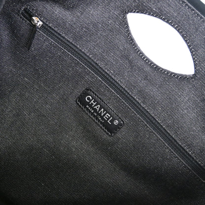 Chanel Black White Canvas Cruise Line Striped Handbag