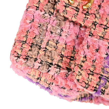 Chanel 1994-1996 Pink Tweed Single Flap 2 in 1 Handbag Set